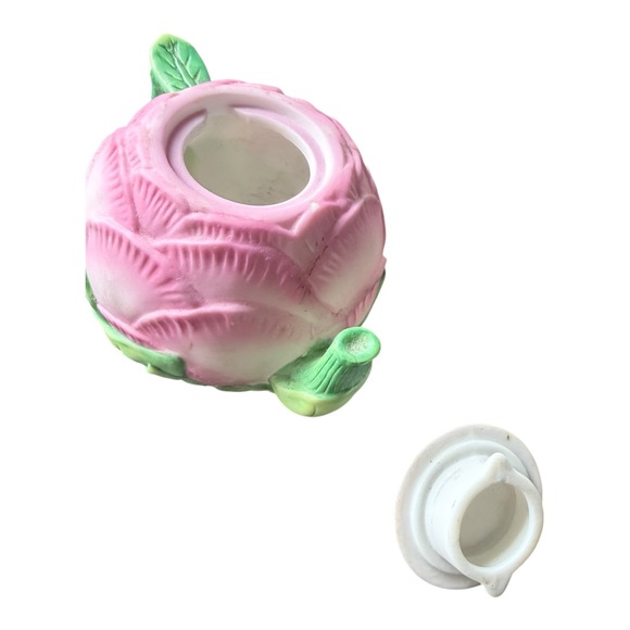 Avon Teapot Decorative 1995 Source of Fine Collectibles Pink Rose Blue Bird Leaf - Picture 7 of 8